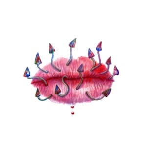 Watercolor mushroom lips T-Shirt