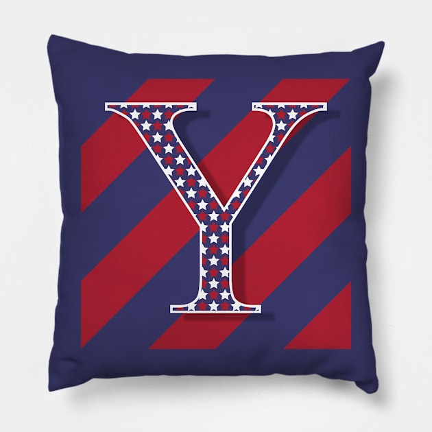 Old Glory Letter Y Pillow by ArtticArlo