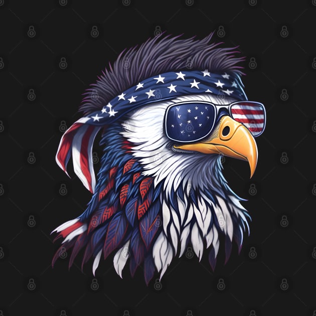 Patriotic Bald Eagle Mullet USA American Flag 4th of July by CraftingHouse's Design