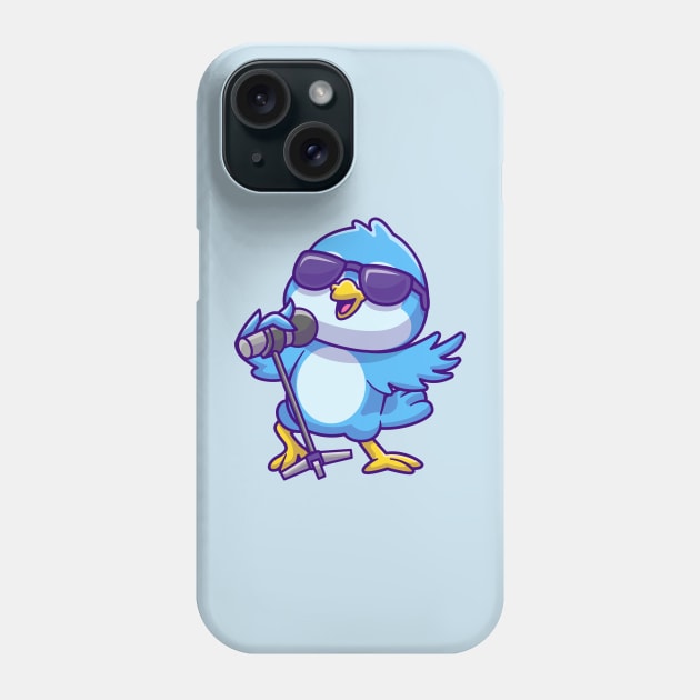 Cute Bird Singing Cartoon Phone Case by Catalyst Labs