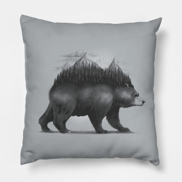 Bear Forest Pillow by Tobe_Fonseca