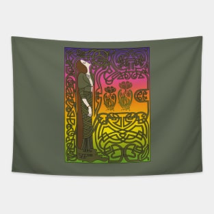 Celtic Lady (sage on rainbow) Tapestry