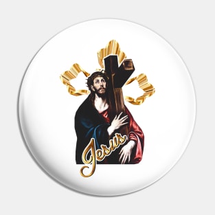 Jesus Christ and the Holy Cross Pin