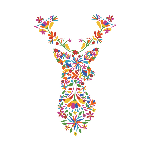 floral animal deer cute cartoon design by Midoart