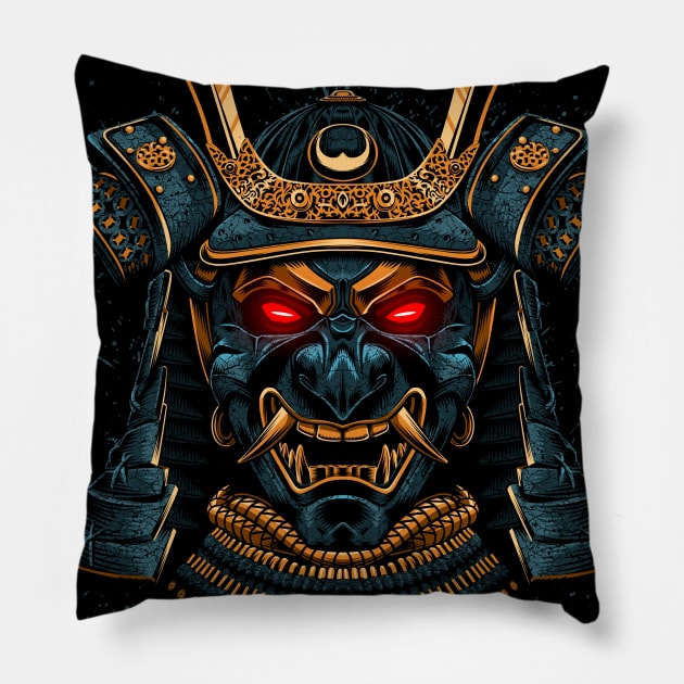 Awesome Samurai Gold Pillow by albertocubatas