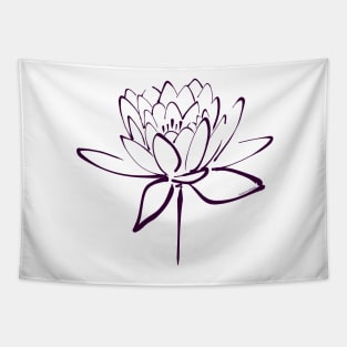 Lotus Flower Calligraphy (Plum) Tapestry