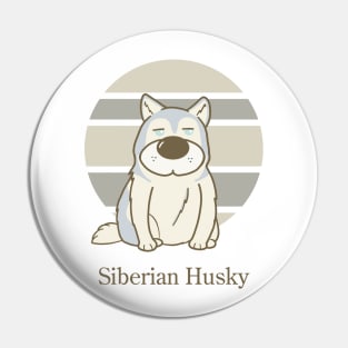 Cute Dogs illustrations - Siberian Husky Pin