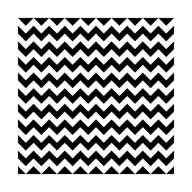 Black and White Zigzag Pattern, Chevron Pattern by Jelena Dunčević