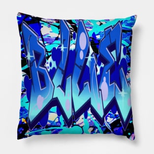 Blue splash Paint Art Pillow