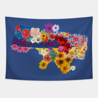 Lot of flowers on the ukrainian map Tapestry