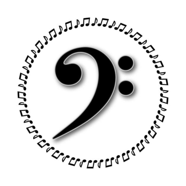 Bass Clef Music Note Design by WarriorWoman