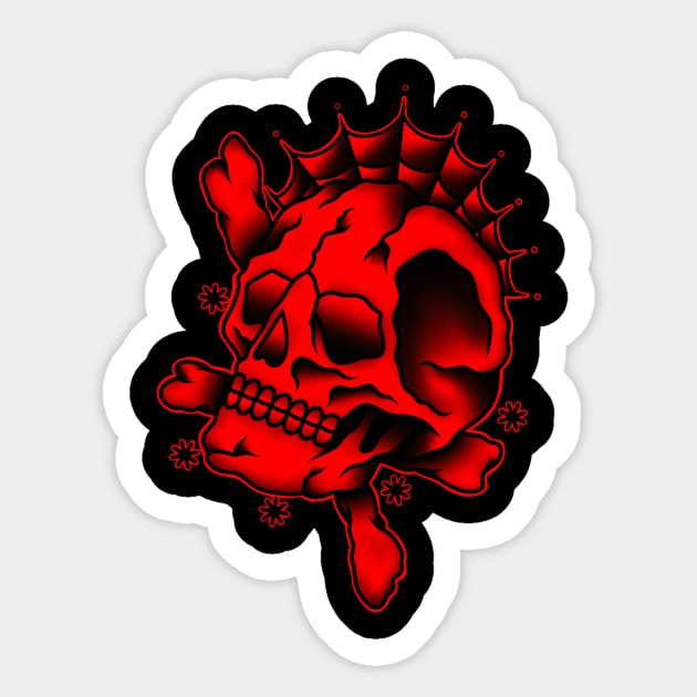 Stickers SKULL & CROSSBONES - red