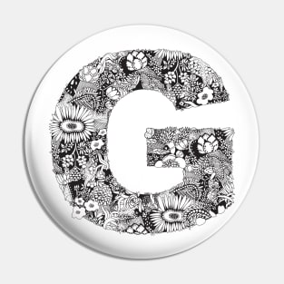 Floral Letter G Pin