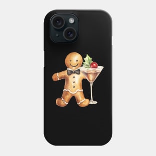 Christmas Gingerbread Man Holding a Cute Glass Phone Case