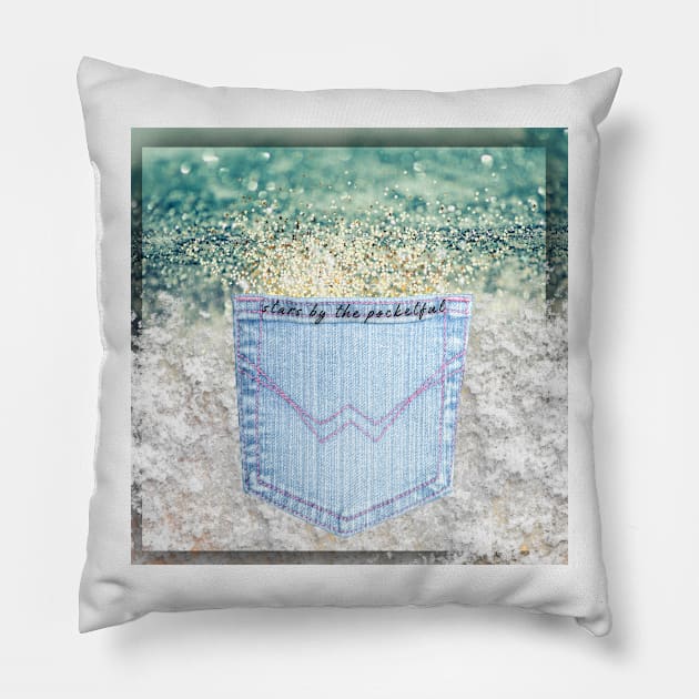 STARS BY THE POCKETFUL Pillow by EmoteYourself