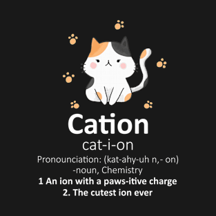 Cute Science Cat Cation Chemistry Pawsitive Element T-Shirt