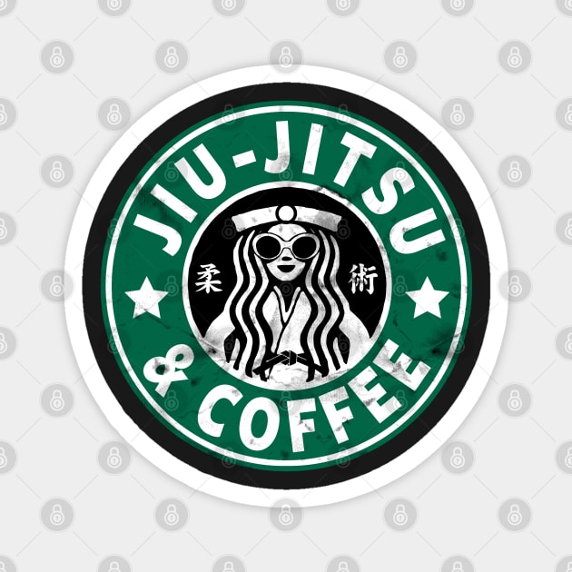 JIU JITSU AND COFFEE - FUNNY BRAZILIAN JIU JITSU Magnet by Tshirt Samurai