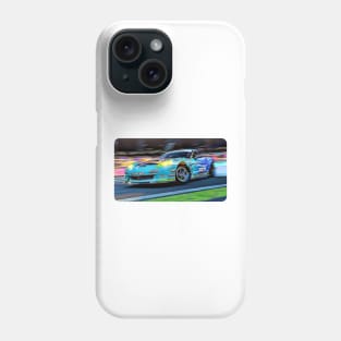 Corvette C7 Drift Cartoon Drawing Action Print Phone Case