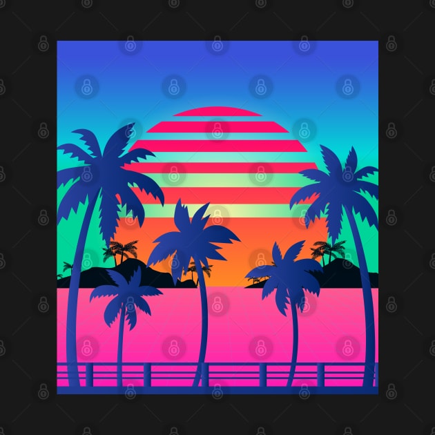 Vaporwave Summer Sunset Aesthetic by edmproject