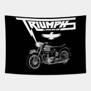 Vintage Triumph Thunderbird Motorcycle MotorManiac Tapestry