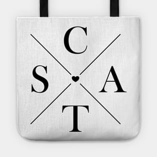 Cats Love Symbol Cute Modern Gift Kittens Letters Heart Classic Present Cat Family Tote