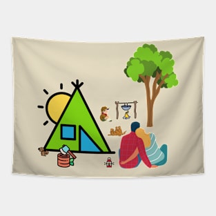 Happy Camping gift for kids men women Tapestry