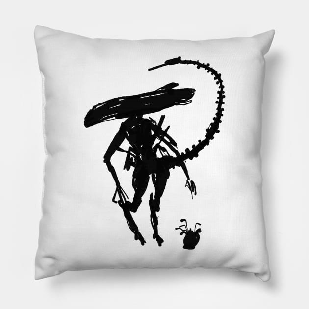 Alien Queen Pillow by Potatoman