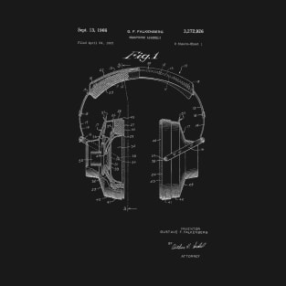 Headphones Patent Blueprint G F Falkenbe T-Shirt