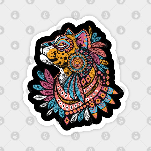 mayan jaguar Magnet by PaperHead