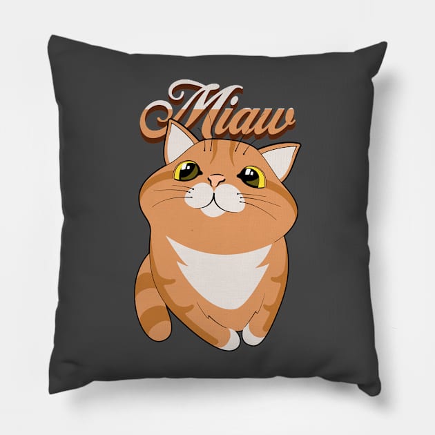 cat miaw Pillow by Horisondesignz