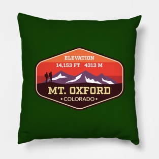 Mt Oxford Colorado 14ers Mountain Climbing Badge Mount Pillow