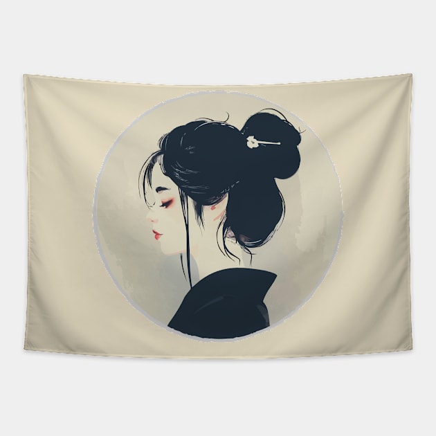 Geisha painting style Tapestry by Ceiko