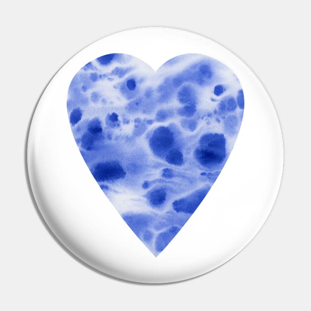 Blue -travertine (heart) Pin by FJBourne