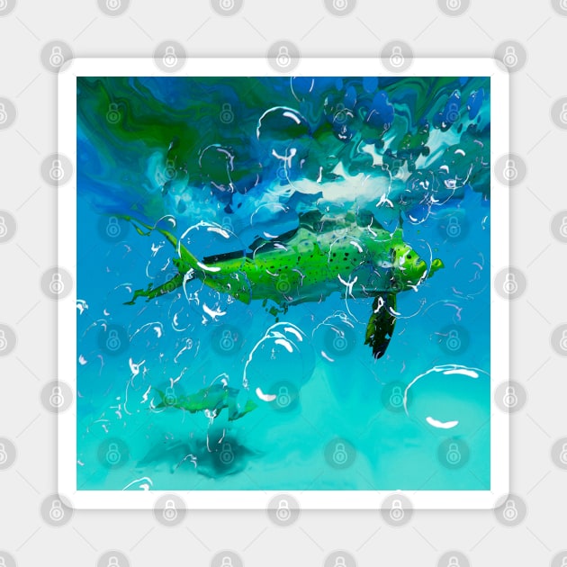 Fly Fishing Mahi Mahi Magnet by MikaelJenei