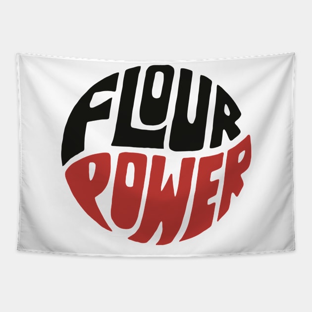 Flour Power ))(( Cooking Baking Flower Power Hippie Parody Tapestry by darklordpug