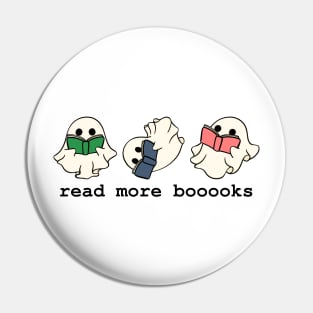 Read More Booooks Cute Ghosts Reading Book Spooky Halloween Party Costume Pin