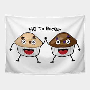 Stop Racism - Equal Rights - Funny Muffin Character Illustration Tapestry