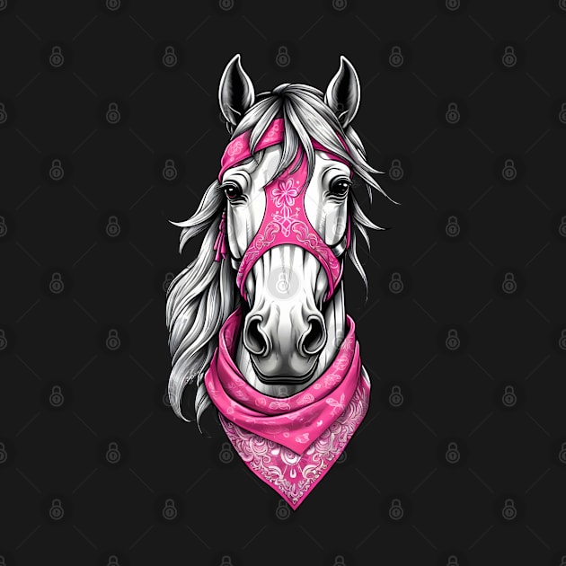 horse with pink bandana by CreativeShirt