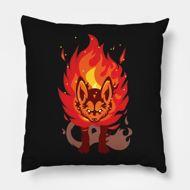 Burning Fox Pillow by sfajar