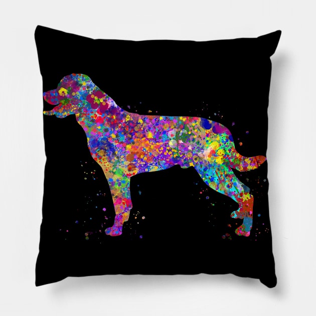 Rottweiler dog watercolor Pillow by Yahya Art