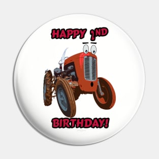 Happy 2nd Birthday tractor design Pin