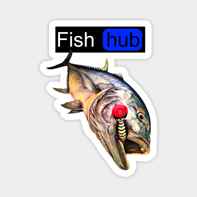 Fish hub giant trevally Magnet by Art by Paul