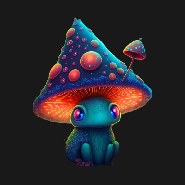 magical toadstool mushroom character sleepy face by Bam-the-25th