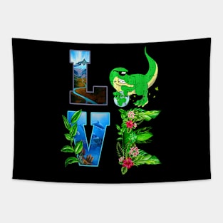 Love World Eh Day Planet Anniversary Dinosaur Tapestry