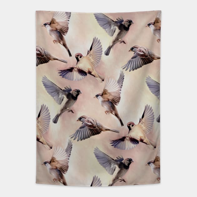 Sparrow Flight Tapestry by micklyn