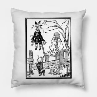 Vintage Wizard of Oz Dorothy Meets Scarecrow Pillow