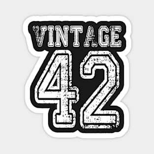 Vintage 42 1942 2042 T-shirt Birthday Gift Age Year Old Boy Girl Cute Funny Man Woman Jersey Style Magnet