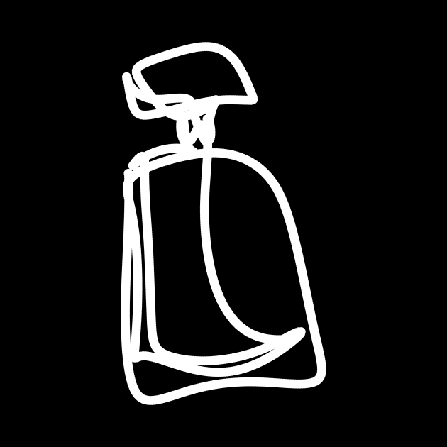 Minimalistic Perfume Bottle Line Art, white by BeautyMeow