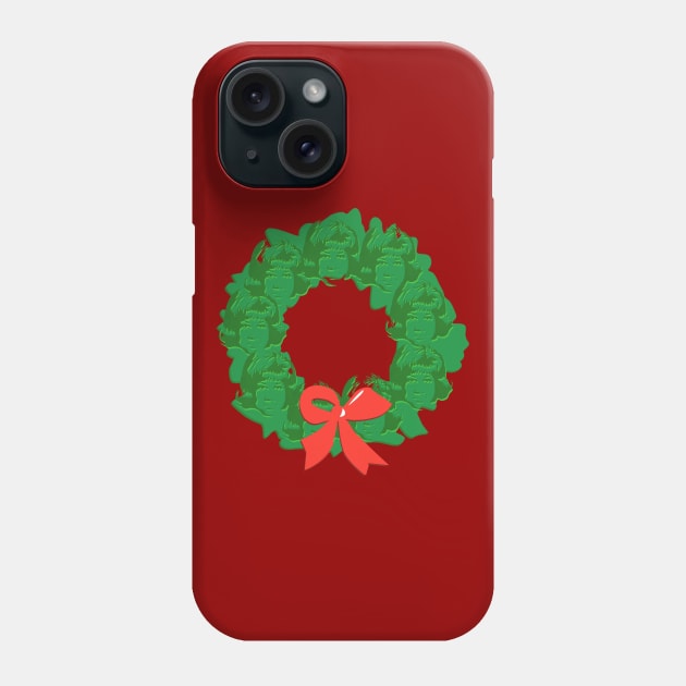 christmas a-wreath-a-franklin Phone Case by chriswig