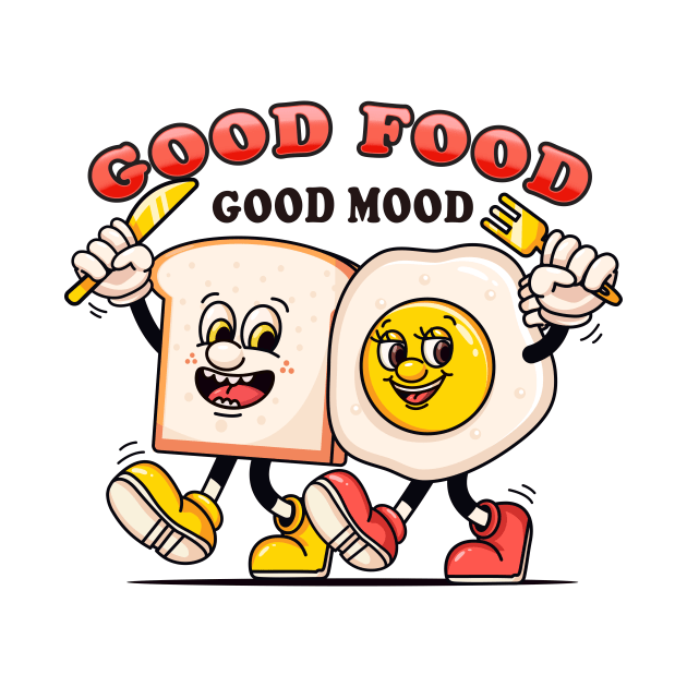 Good food, good mood. Bread and sunny-side up eggs will be breakfast by Vyndesign